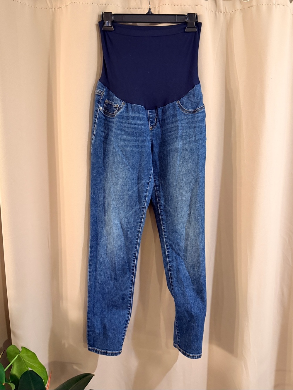 Branch + Twig Maternity Blue Denim Jeans with Navy Support Panel